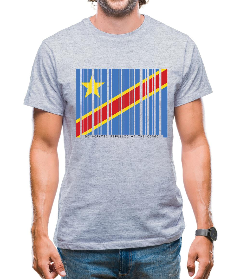 Democratic Republic Of The Congo Barcode Style Flag Mens T-Shirt Democratic Republic Of The Congo Barcode Style Flag Mens T-Shirt