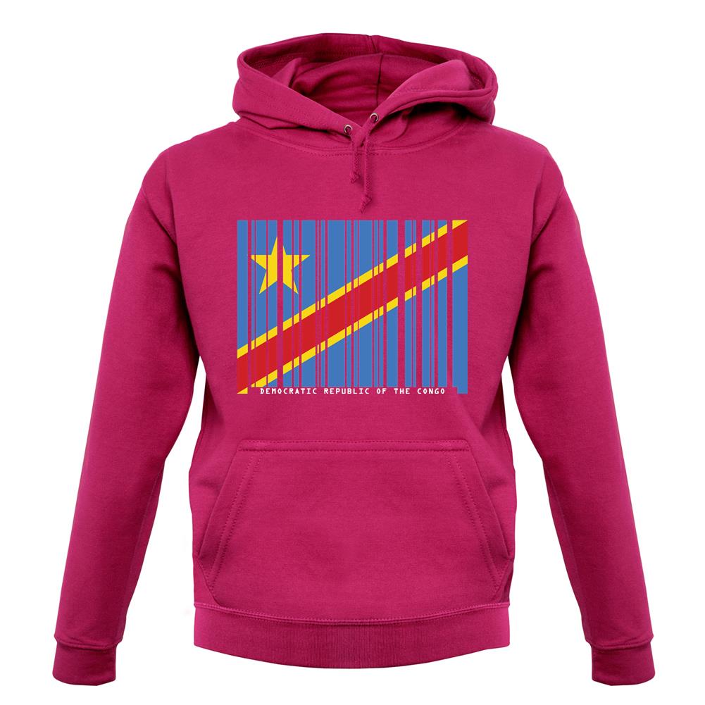 Democratic Republic Of The Congo Barcode Style Flag unisex hoodie Democratic Republic Of The Congo Barcode Style Flag unisex hoodie