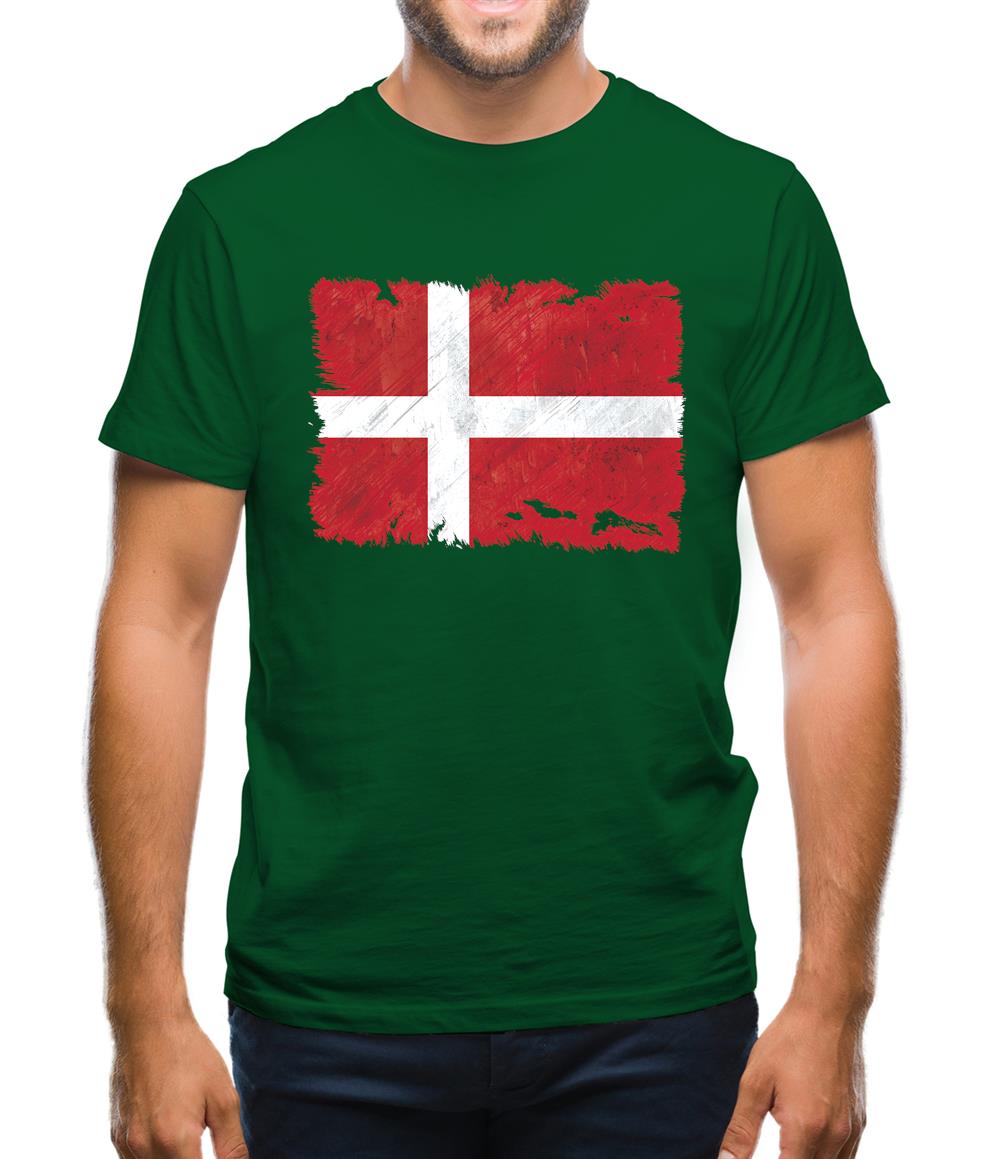 Denmark Grunge Style Flag Mens T-Shirt Denmark Grunge Style Flag Mens T-Shirt