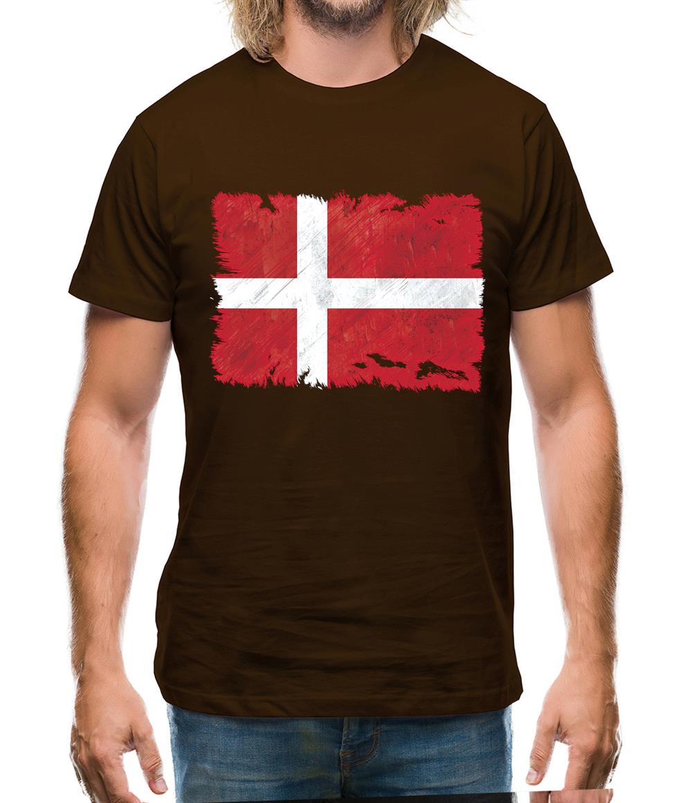 Denmark Grunge Style Flag Mens T-Shirt Denmark Grunge Style Flag Mens T-Shirt