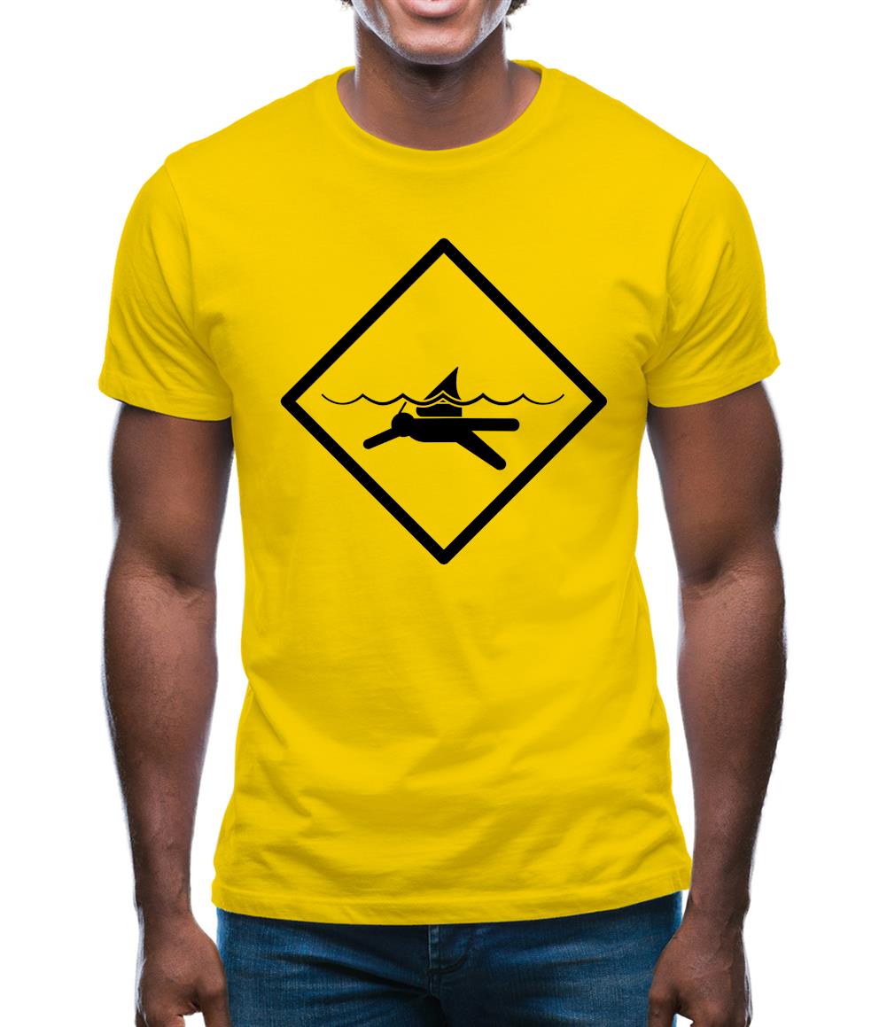 Diver Shark Sign Mens T-Shirt Diver Shark Sign Mens T-Shirt