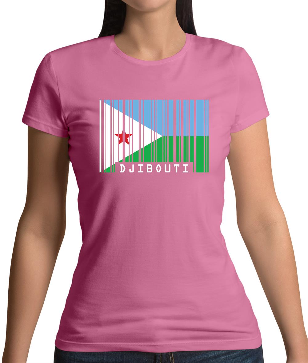 Djibouti Barcode Style Flag Womens T-Shirt Djibouti Barcode Style Flag Womens T-Shirt