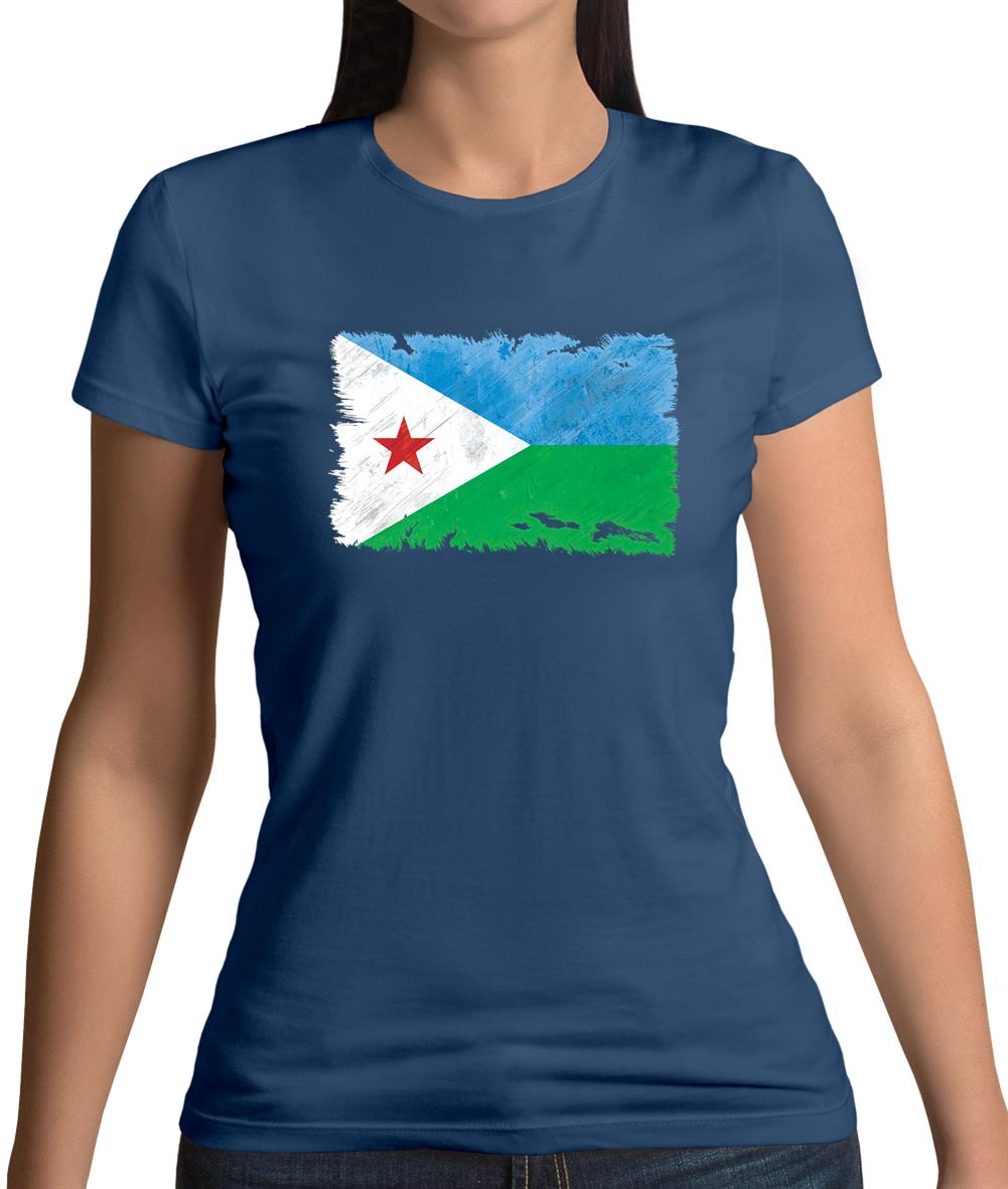 Djibouti Grunge Style Flag Womens T-Shirt Djibouti Grunge Style Flag Womens T-Shirt