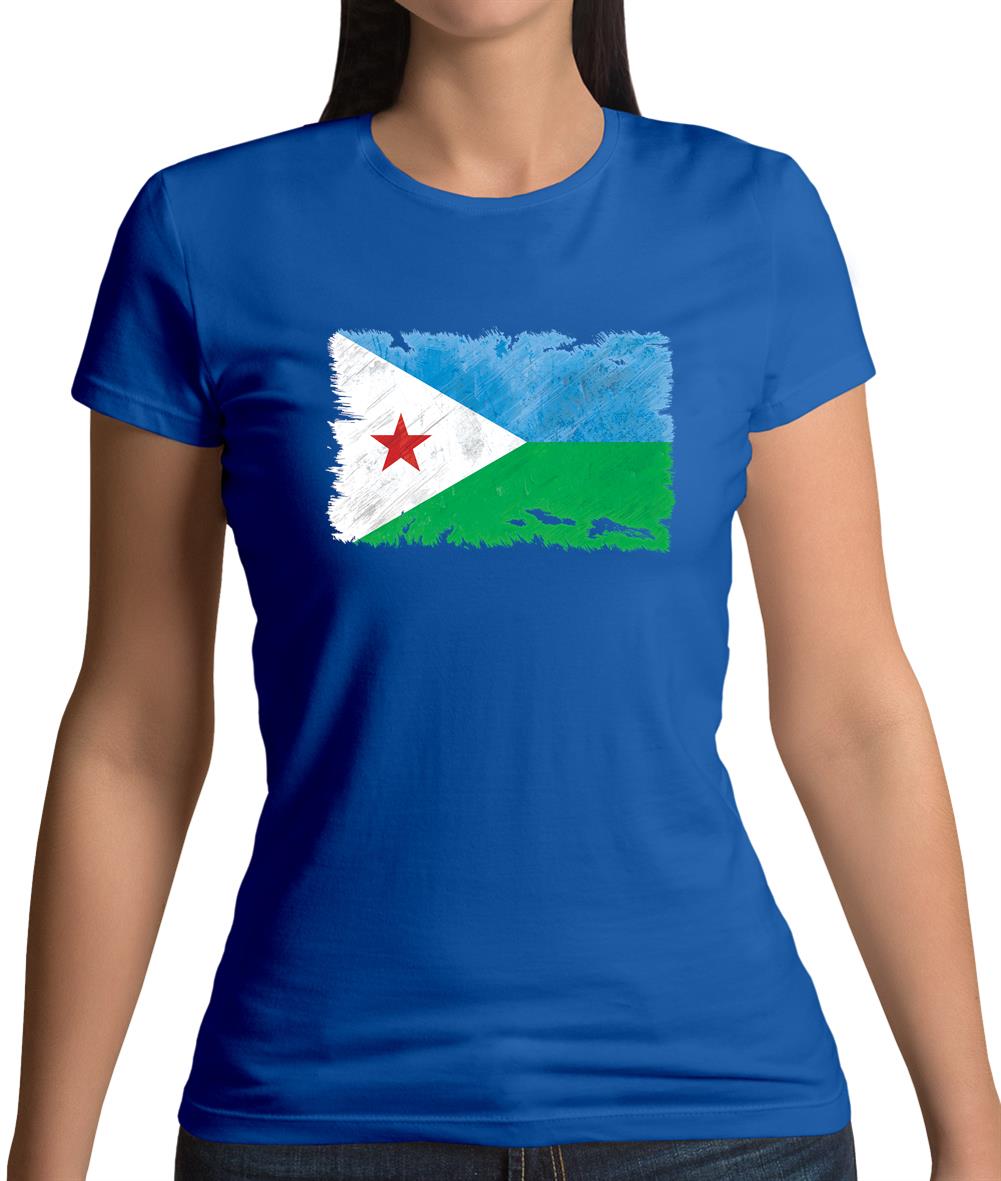 Djibouti Grunge Style Flag Womens T-Shirt Djibouti Grunge Style Flag Womens T-Shirt