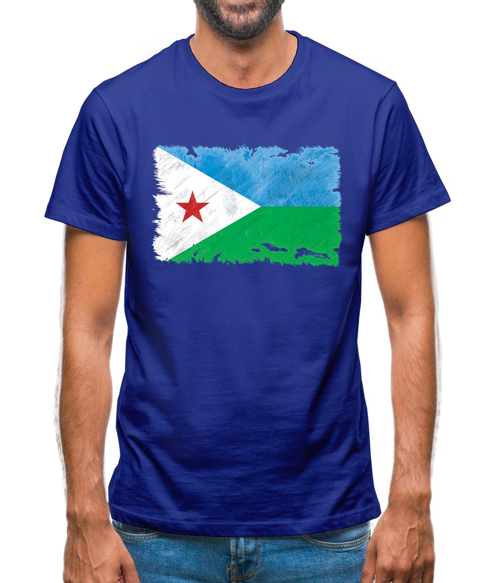 Djibouti Grunge Style Flag Mens T-Shirt Djibouti Grunge Style Flag Mens T-Shirt