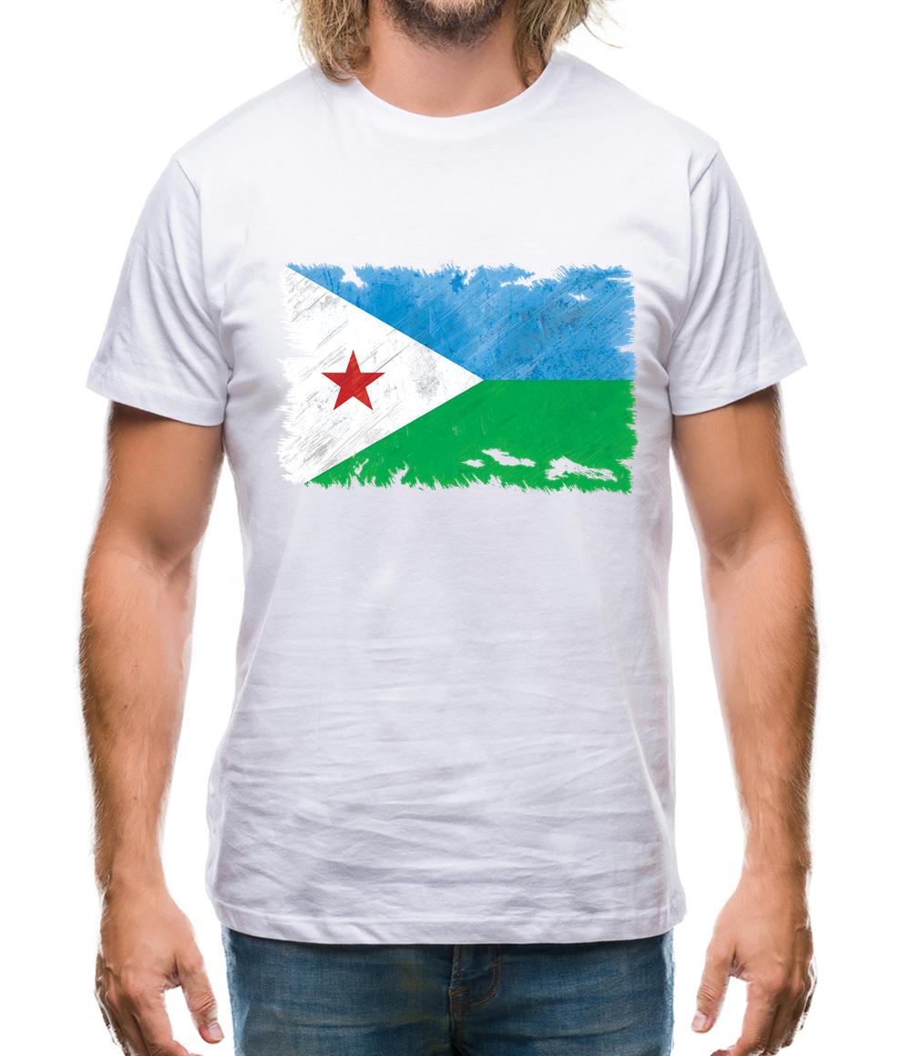 Djibouti Grunge Style Flag Mens T-Shirt Djibouti Grunge Style Flag Mens T-Shirt
