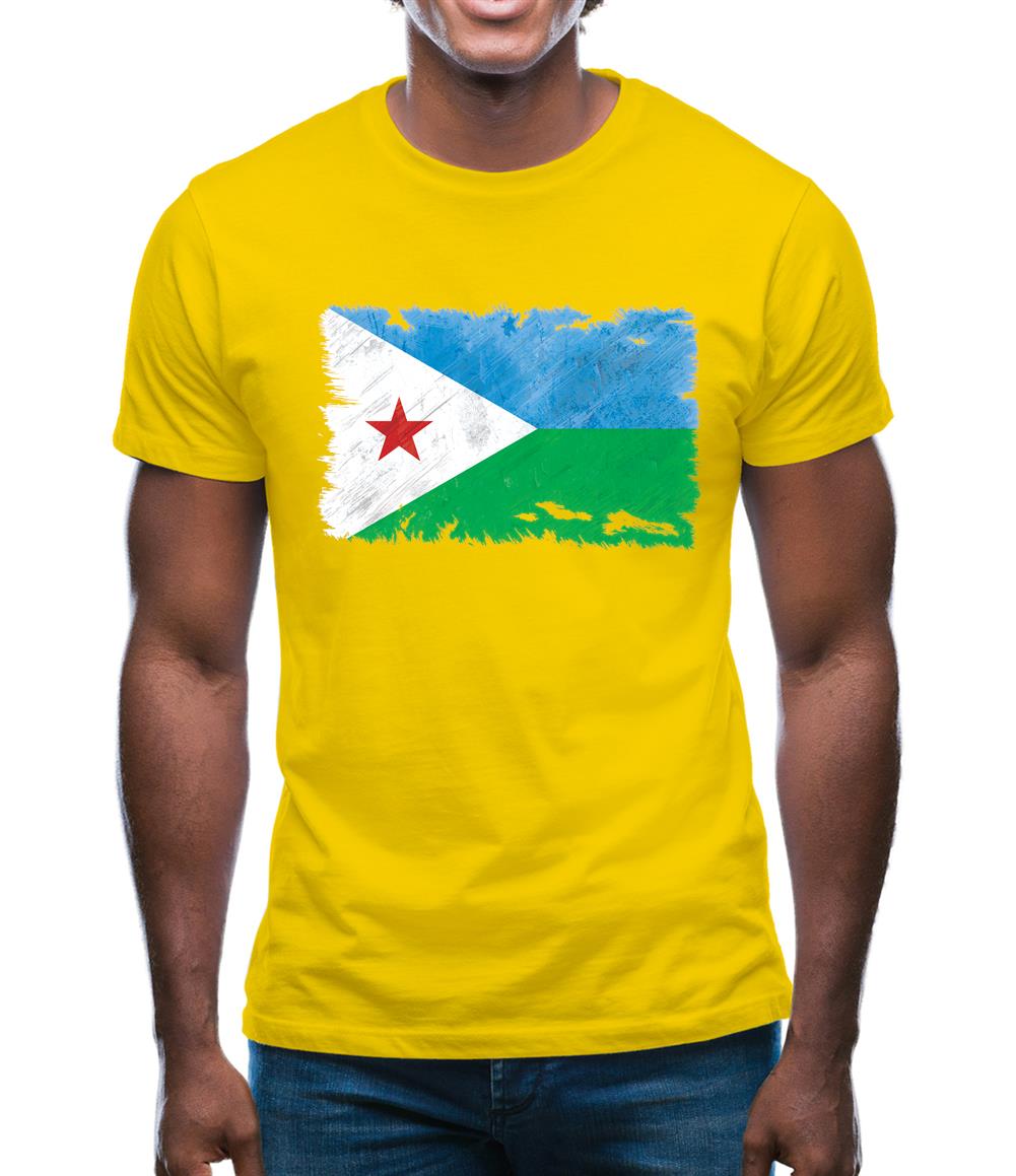 Djibouti Grunge Style Flag Mens T-Shirt Djibouti Grunge Style Flag Mens T-Shirt