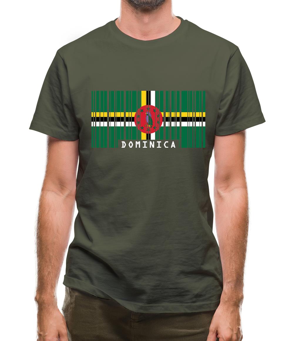Dominica Barcode Style Flag Mens T-Shirt Dominica Barcode Style Flag Mens T-Shirt
