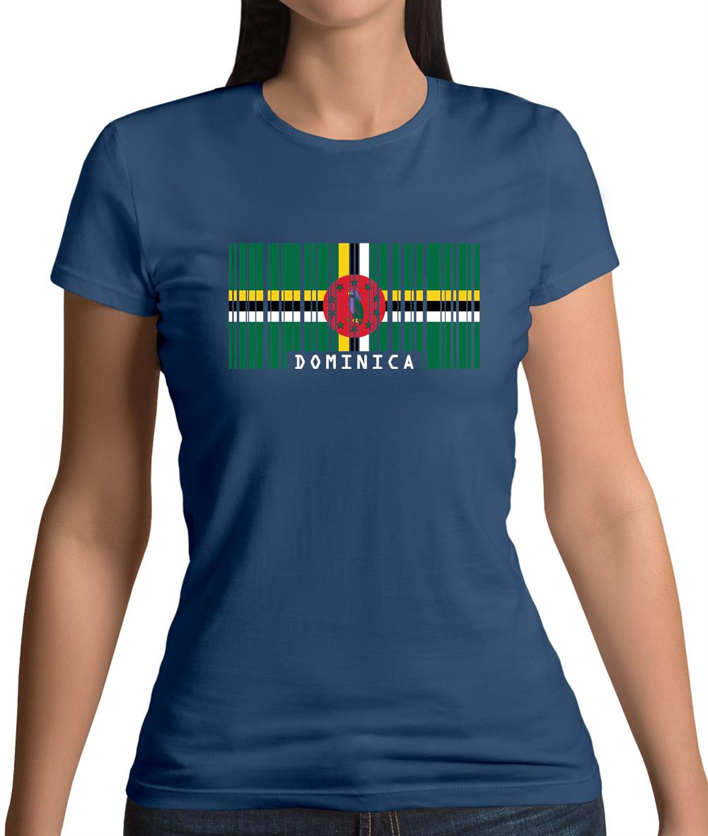 Dominica Barcode Style Flag Womens T-Shirt Dominica Barcode Style Flag Womens T-Shirt