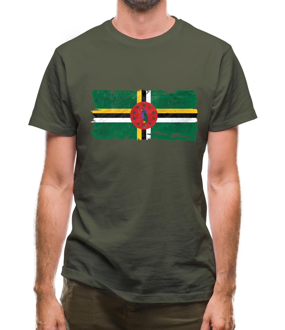 Dominica Grunge Style Flag Mens T-Shirt Dominica Grunge Style Flag Mens T-Shirt
