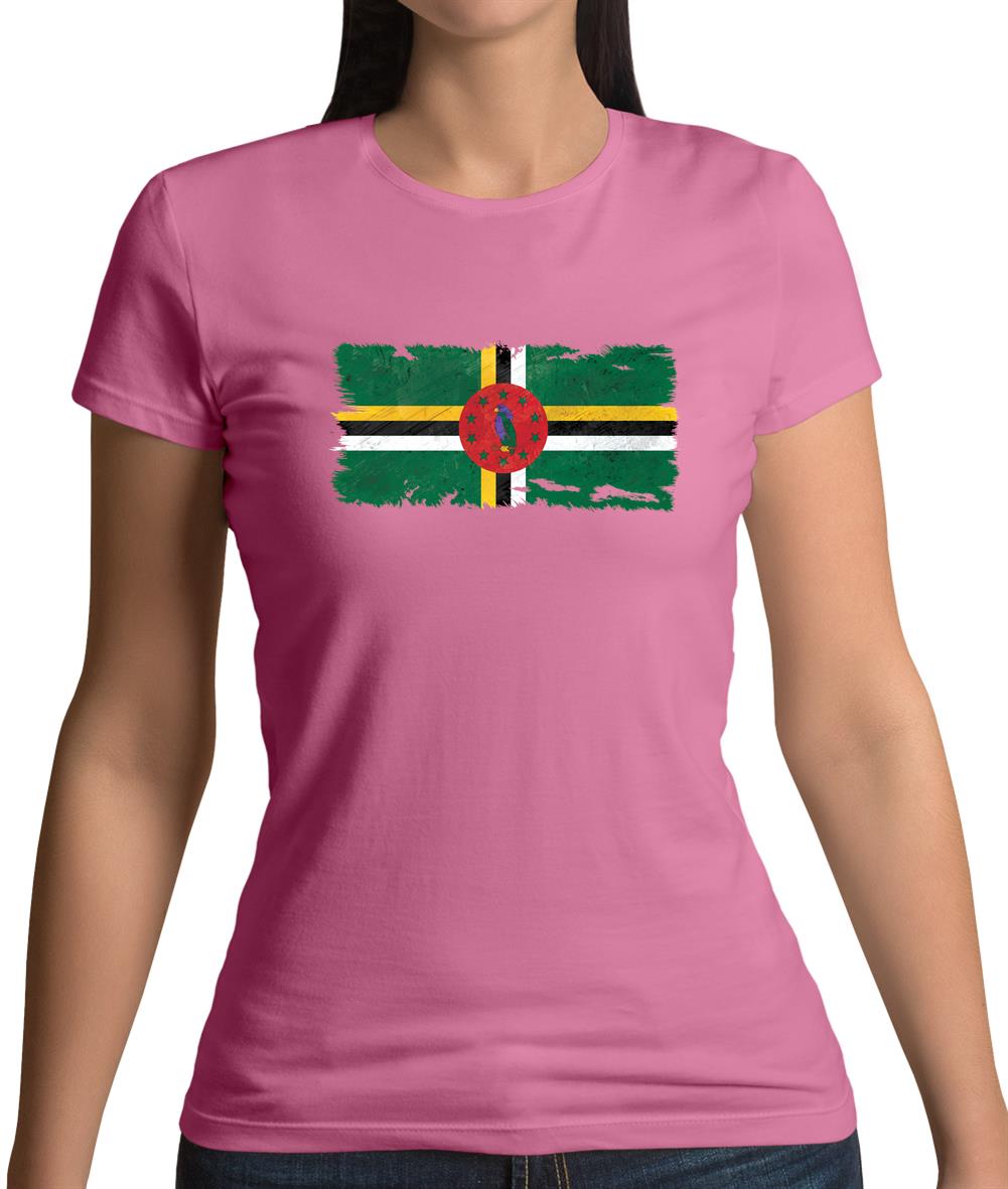Dominica Grunge Style Flag Womens T-Shirt Dominica Grunge Style Flag Womens T-Shirt