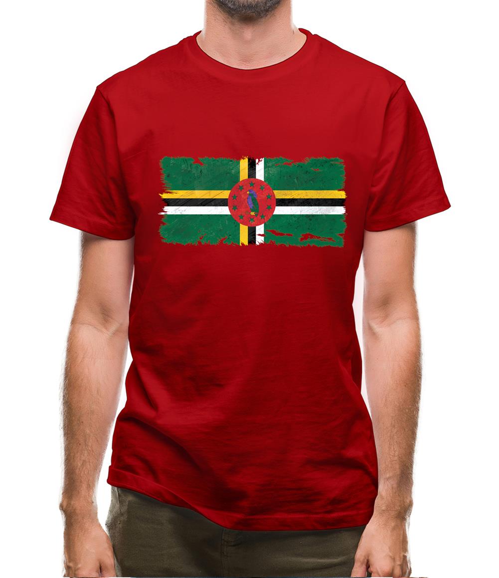 Dominica Grunge Style Flag Mens T-Shirt Dominica Grunge Style Flag Mens T-Shirt