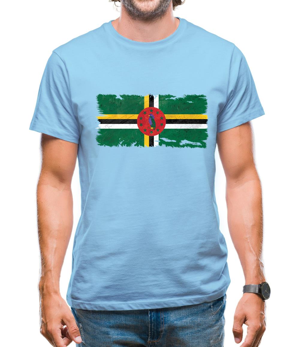 Dominica Grunge Style Flag Mens T-Shirt Dominica Grunge Style Flag Mens T-Shirt