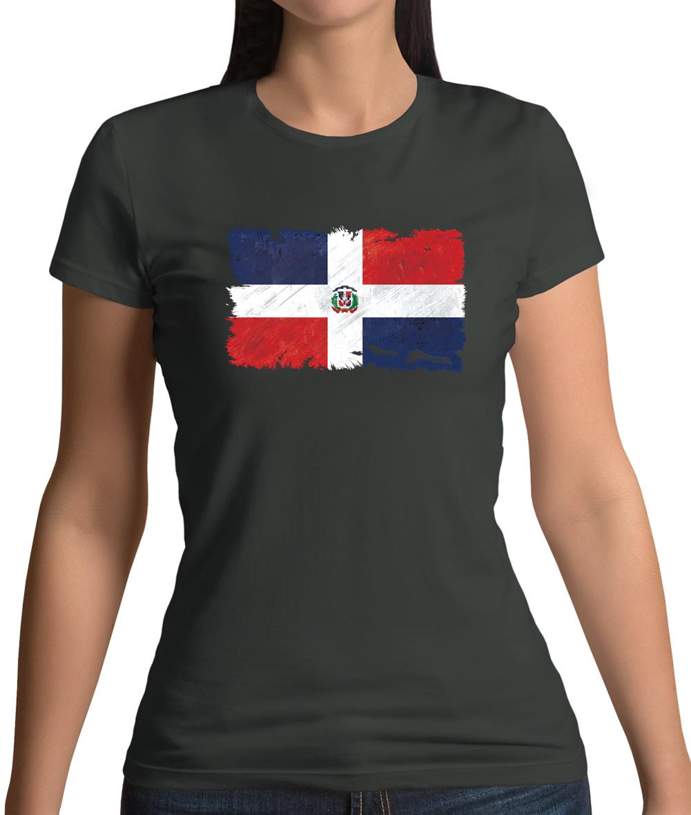 Dominican Republic Grunge Style Flag Womens T-Shirt Dominican Republic Grunge Style Flag Womens T-Shirt