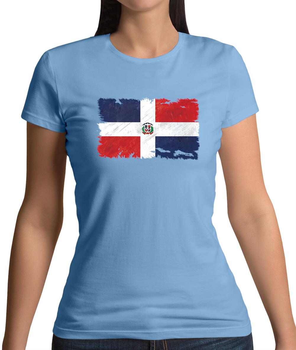 Dominican Republic Grunge Style Flag Womens T-Shirt Dominican Republic Grunge Style Flag Womens T-Shirt