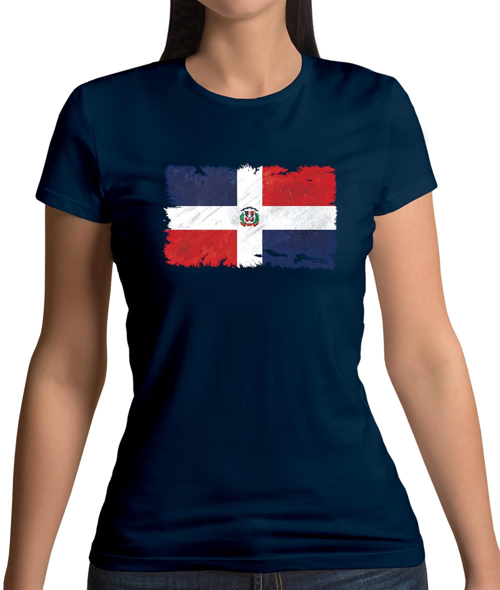 Dominican Republic Grunge Style Flag Womens T-Shirt Dominican Republic Grunge Style Flag Womens T-Shirt