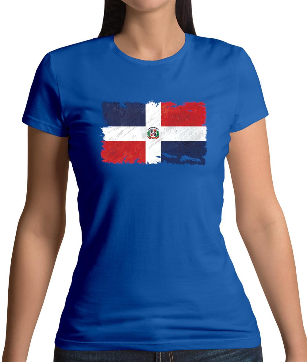 Dominican Republic Grunge Style Flag Womens T-Shirt Dominican Republic Grunge Style Flag Womens T-Shirt
