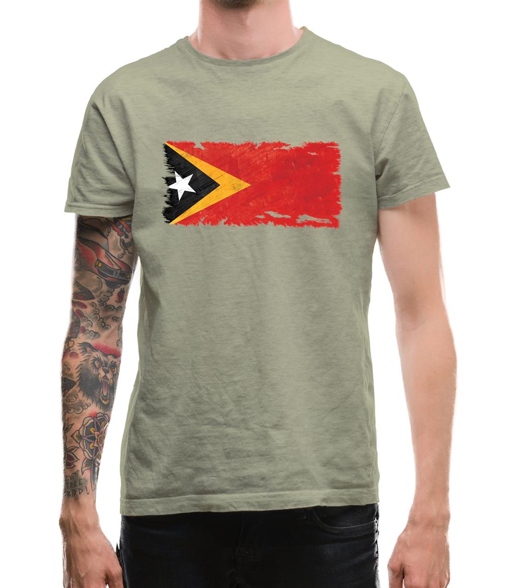 East Timor Grunge Style Flag Mens T-Shirt East Timor Grunge Style Flag Mens T-Shirt