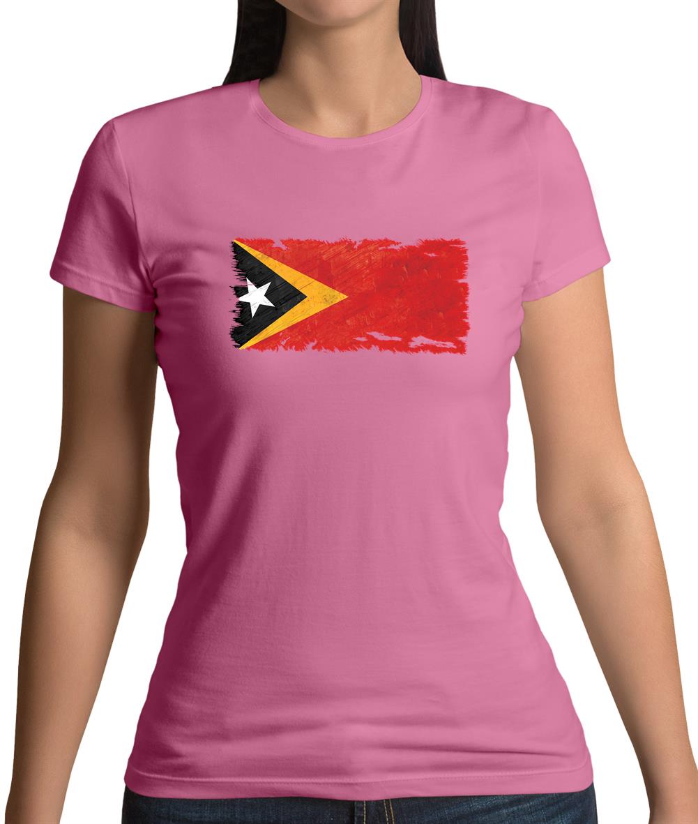 East Timor Grunge Style Flag Womens T-Shirt East Timor Grunge Style Flag Womens T-Shirt