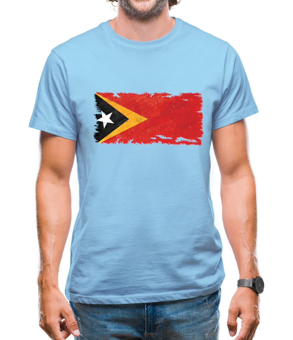 East Timor Grunge Style Flag Mens T-Shirt East Timor Grunge Style Flag Mens T-Shirt