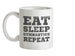 Eat Sleep Gymnastics Repeat Ceramic Mug Eat Sleep Gymnastics Repeat Ceramic Mug