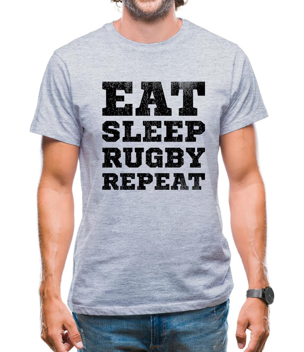 Eat Sleep Rugby Repeat Mens T-Shirt