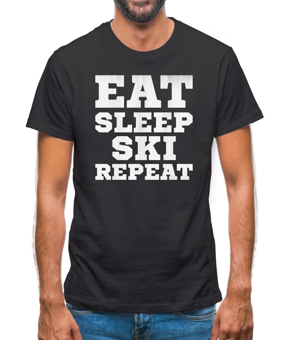 Eat Sleep Ski Repeat Mens T-Shirt Eat Sleep Ski Repeat Mens T-Shirt