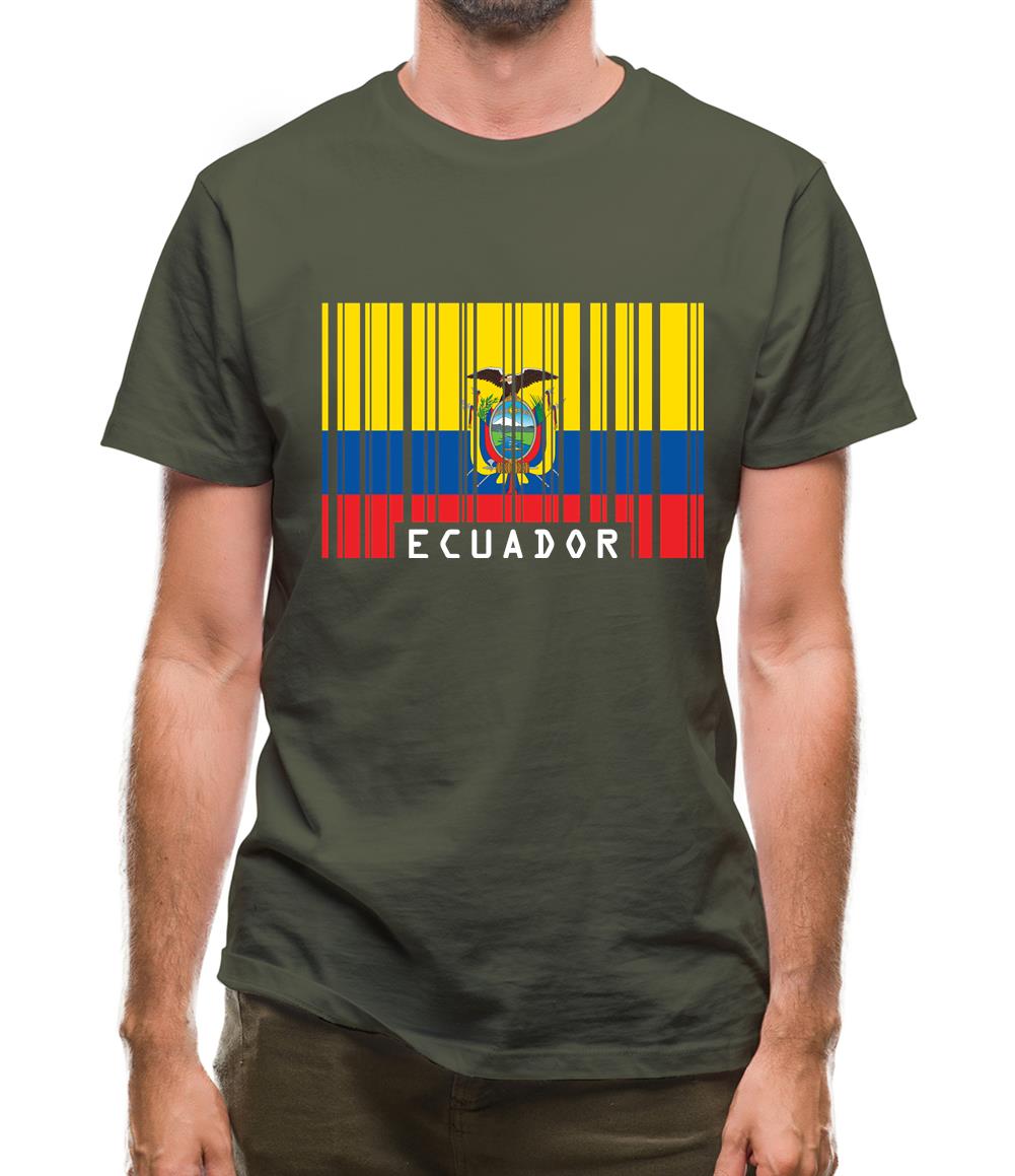Ecuador Barcode Style Flag Mens T-Shirt Ecuador Barcode Style Flag Mens T-Shirt