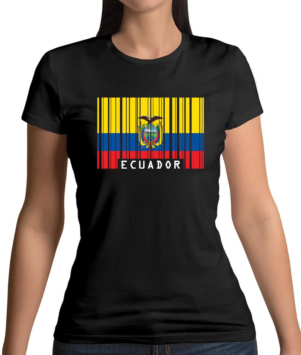 Ecuador Barcode Style Flag Womens T-Shirt Ecuador Barcode Style Flag Womens T-Shirt