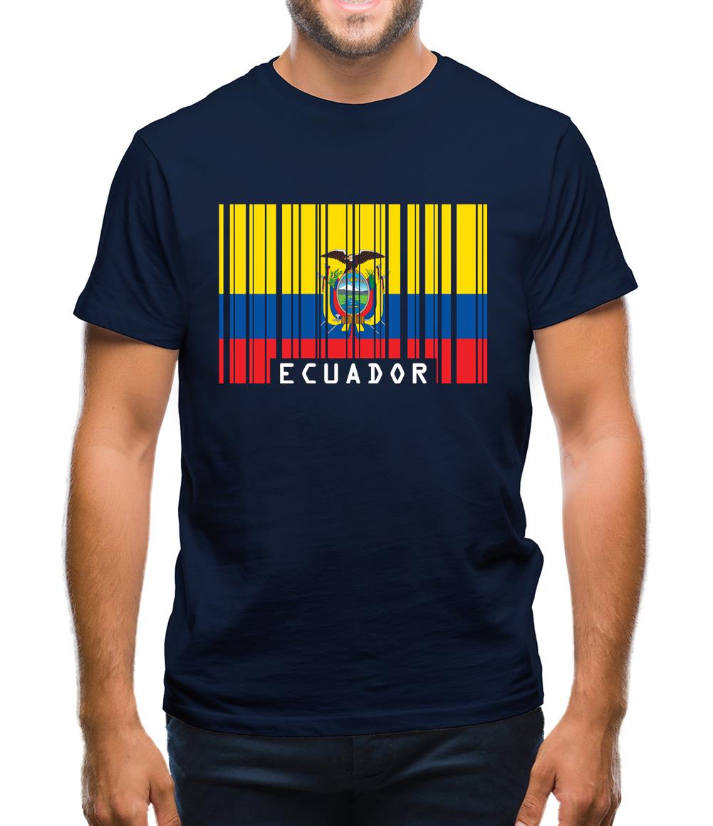 Ecuador Barcode Style Flag Mens T-Shirt Ecuador Barcode Style Flag Mens T-Shirt