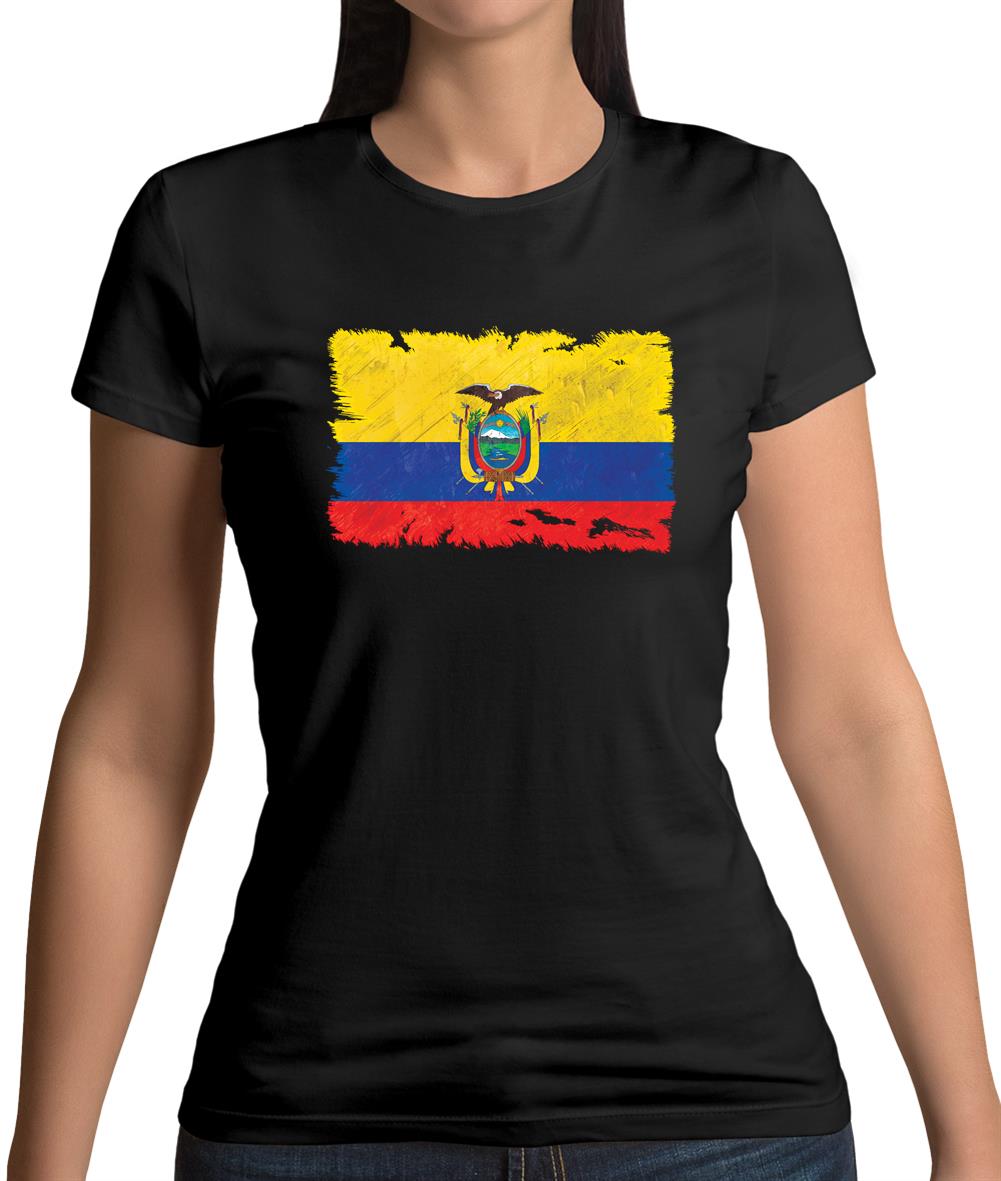 Ecuador Grunge Style Flag Womens T-Shirt Ecuador Grunge Style Flag Womens T-Shirt