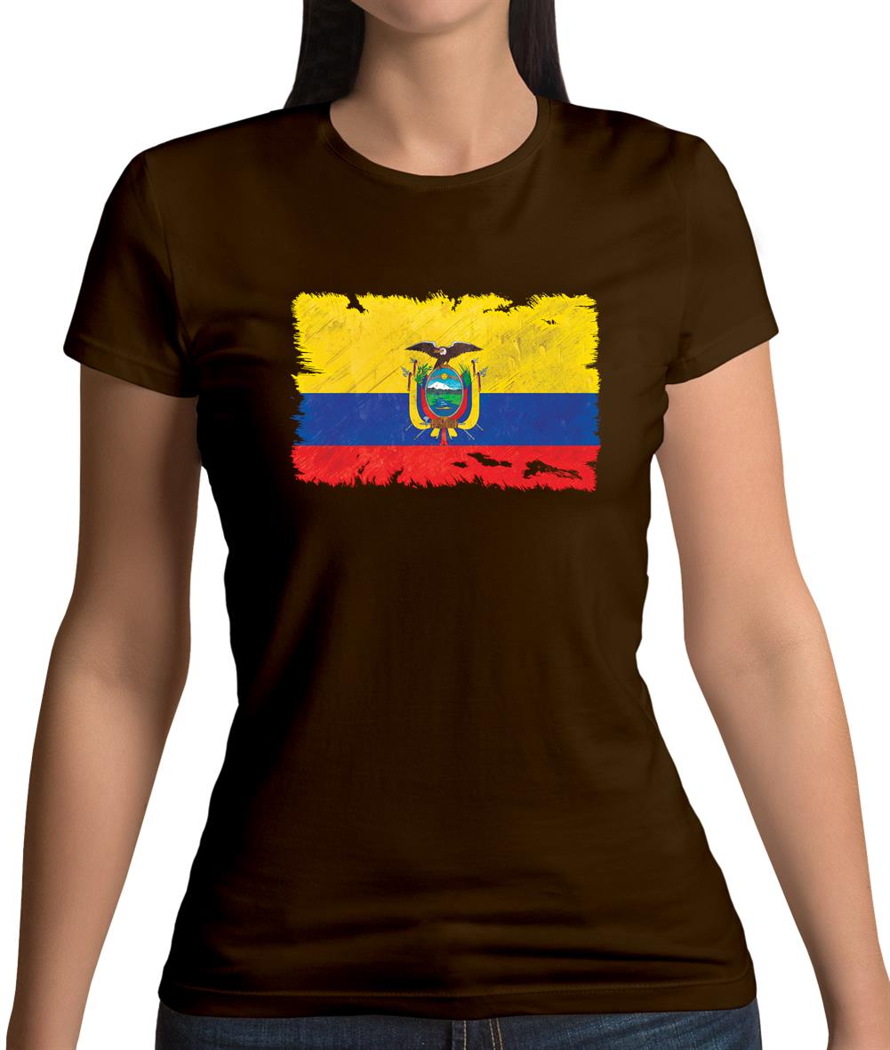 Ecuador Grunge Style Flag Womens T-Shirt Ecuador Grunge Style Flag Womens T-Shirt