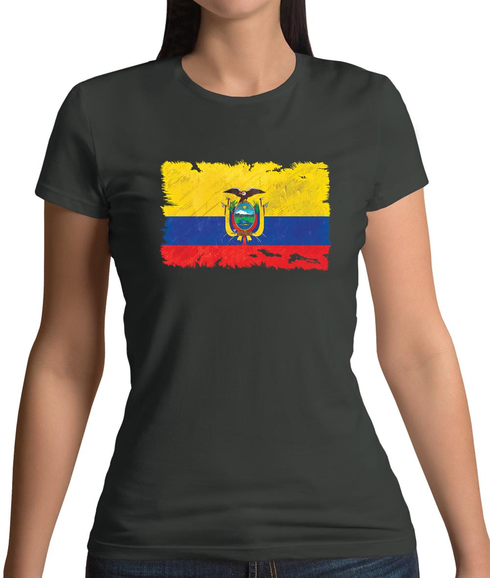 Ecuador Grunge Style Flag Womens T-Shirt Ecuador Grunge Style Flag Womens T-Shirt