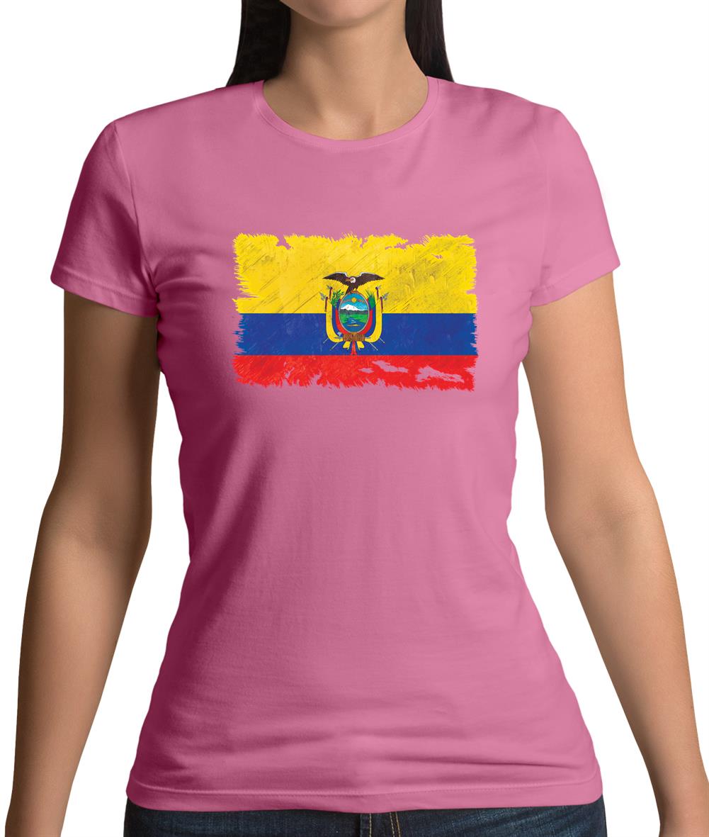 Ecuador Grunge Style Flag Womens T-Shirt Ecuador Grunge Style Flag Womens T-Shirt