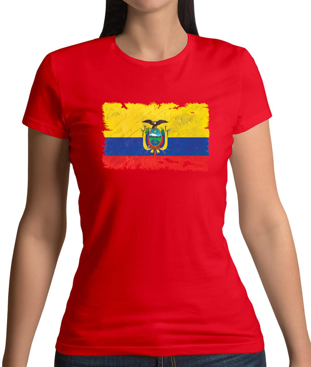 Ecuador Grunge Style Flag Womens T-Shirt Ecuador Grunge Style Flag Womens T-Shirt