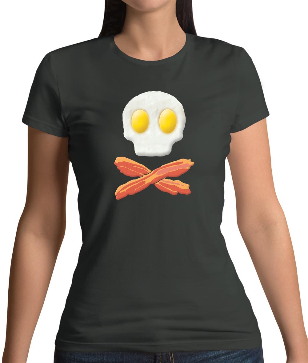 Eggs Bacon Skull And Bones Womens T-Shirt Eggs Bacon Skull And Bones Womens T-Shirt