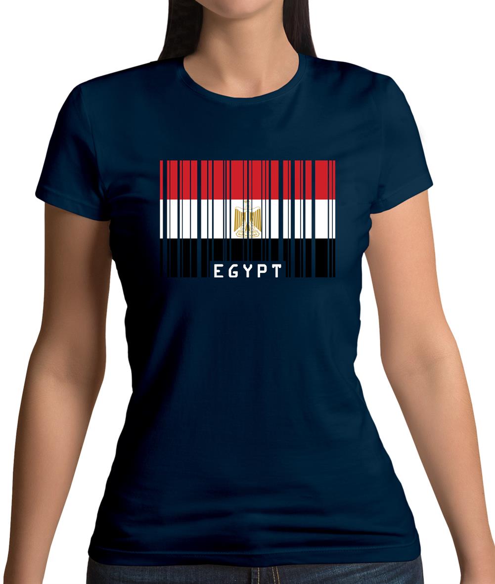Egypt Barcode Style Flag Womens T-Shirt Egypt Barcode Style Flag Womens T-Shirt