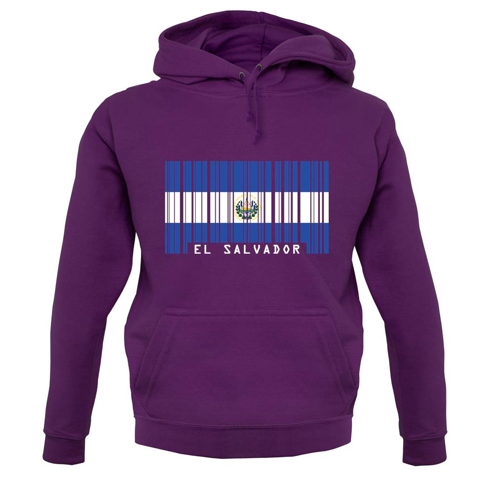El Salvador Barcode Style Flag unisex hoodie El Salvador Barcode Style Flag unisex hoodie