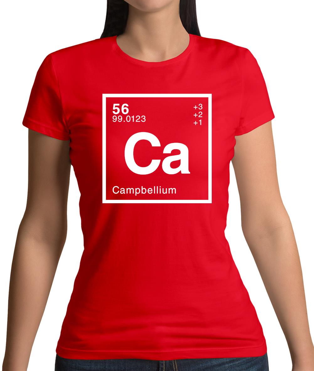 Campbell - Periodic Element Womens T-Shirt Campbell - Periodic Element Womens T-Shirt
