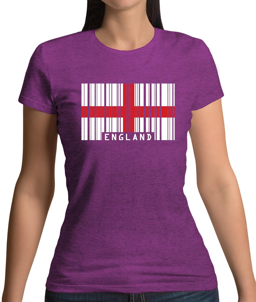 England Barcode Style Flag Womens T-Shirt England Barcode Style Flag Womens T-Shirt