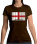 England Barcode Style Flag Womens T-Shirt England Barcode Style Flag Womens T-Shirt
