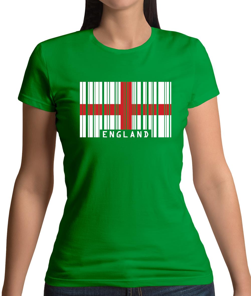 England Barcode Style Flag Womens T-Shirt England Barcode Style Flag Womens T-Shirt