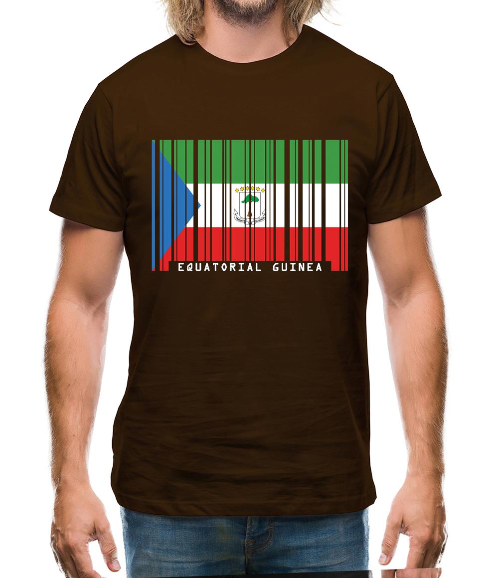 Equatorial Guinea  Barcode Style Flag Mens T-Shirt Equatorial Guinea  Barcode Style Flag Mens T-Shirt