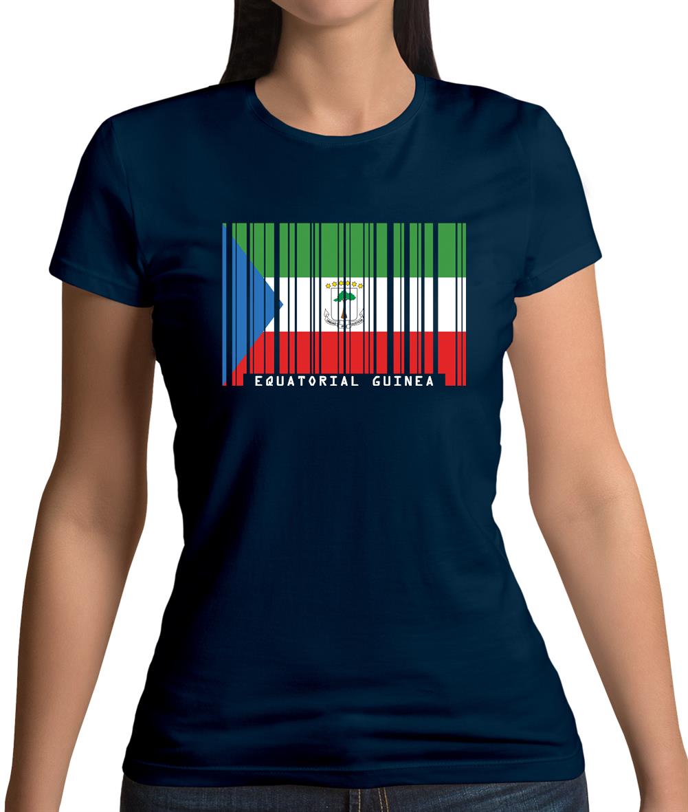 Equatorial Guinea  Barcode Style Flag Womens T-Shirt Equatorial Guinea  Barcode Style Flag Womens T-Shirt