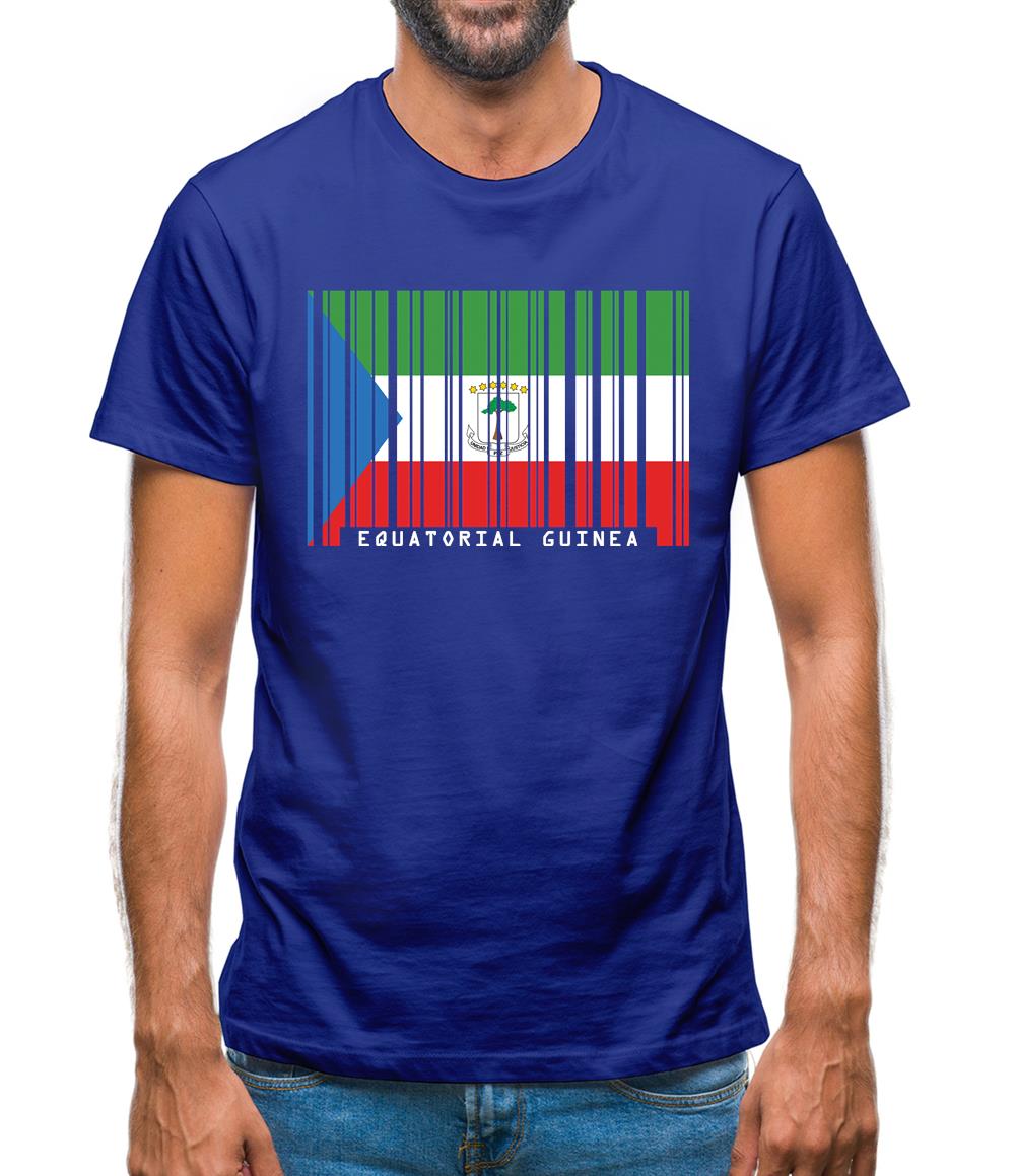 Equatorial Guinea  Barcode Style Flag Mens T-Shirt Equatorial Guinea  Barcode Style Flag Mens T-Shirt