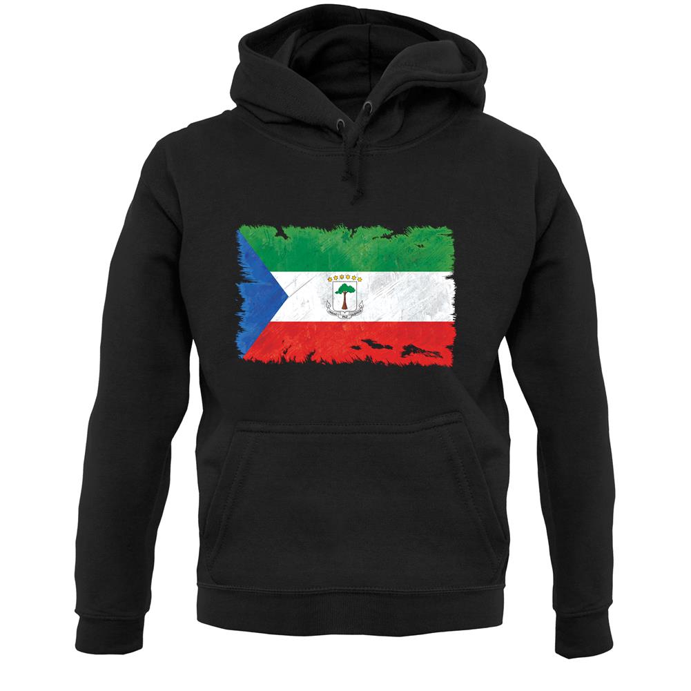 Equatorial Guinea Grunge Style Flag Unisex Hoodie