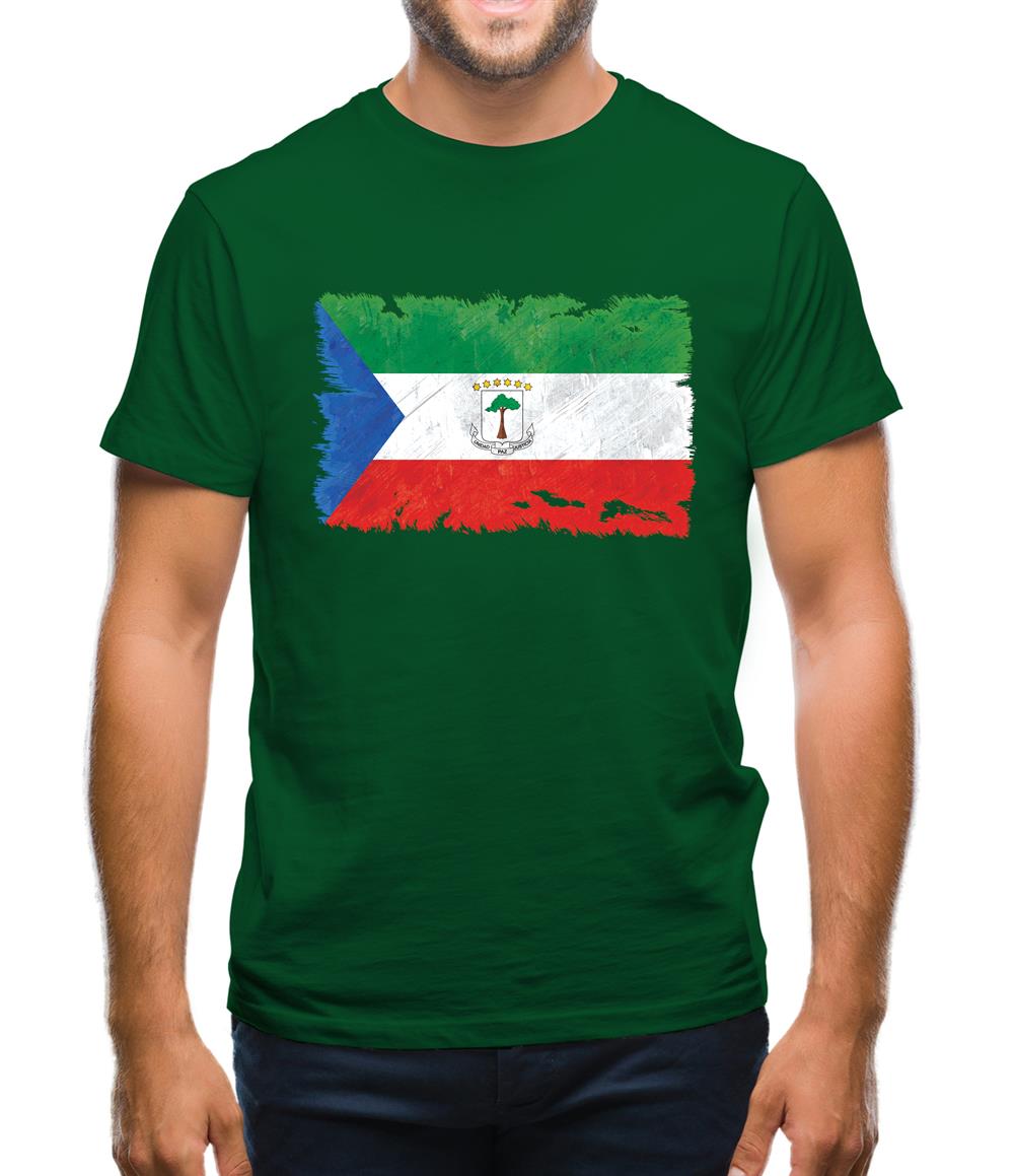 Equatorial Guinea Grunge Style Flag Mens T-Shirt Equatorial Guinea Grunge Style Flag Mens T-Shirt