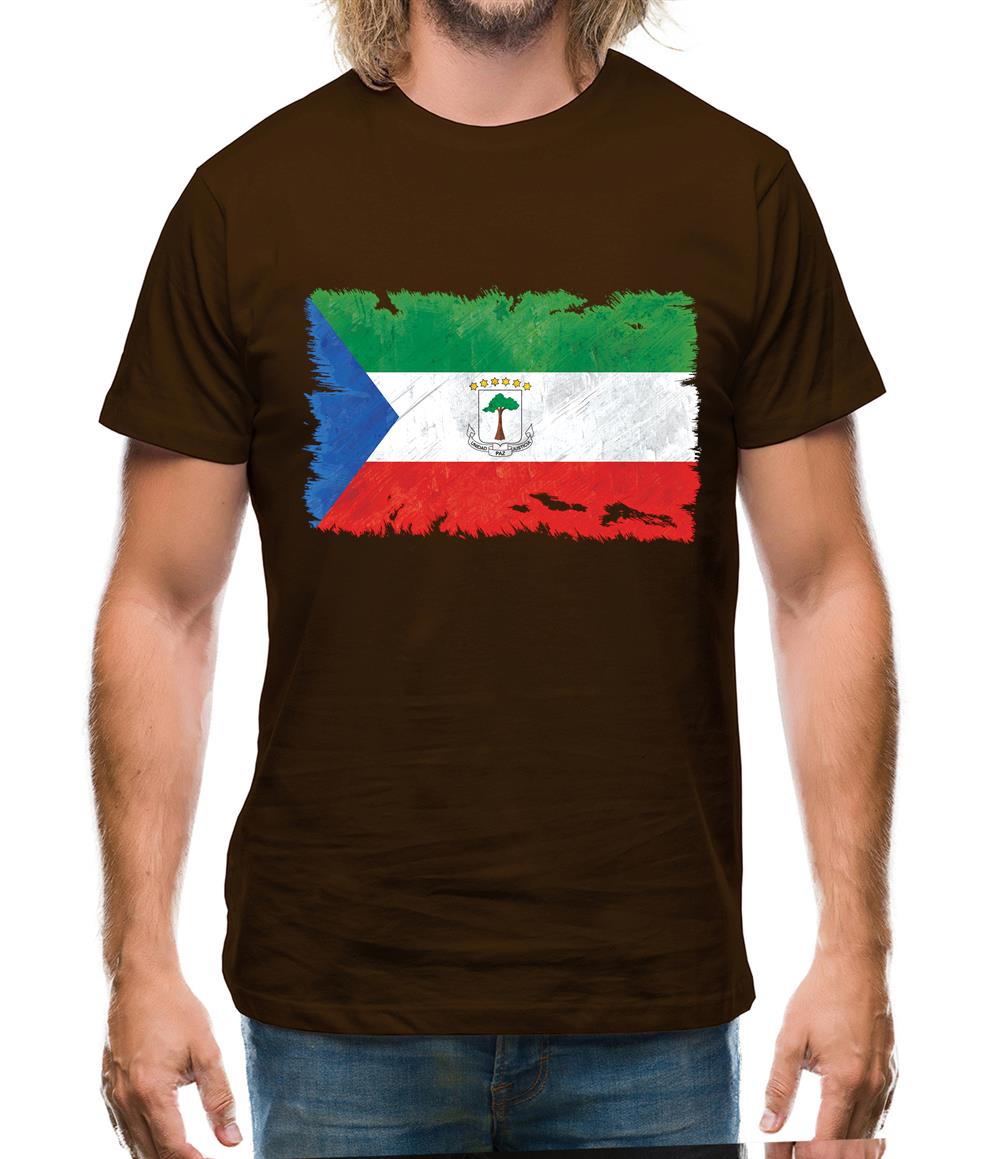 Equatorial Guinea Grunge Style Flag Mens T-Shirt Equatorial Guinea Grunge Style Flag Mens T-Shirt