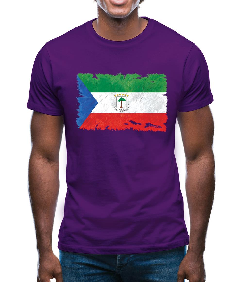 Equatorial Guinea Grunge Style Flag Mens T-Shirt Equatorial Guinea Grunge Style Flag Mens T-Shirt
