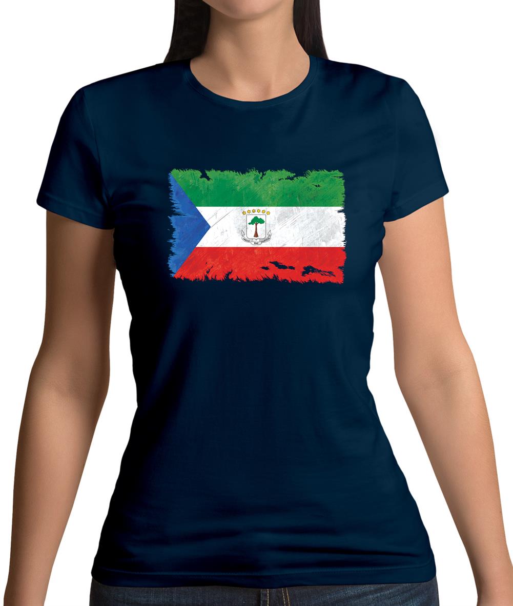 Equatorial Guinea Grunge Style Flag Womens T-Shirt Equatorial Guinea Grunge Style Flag Womens T-Shirt